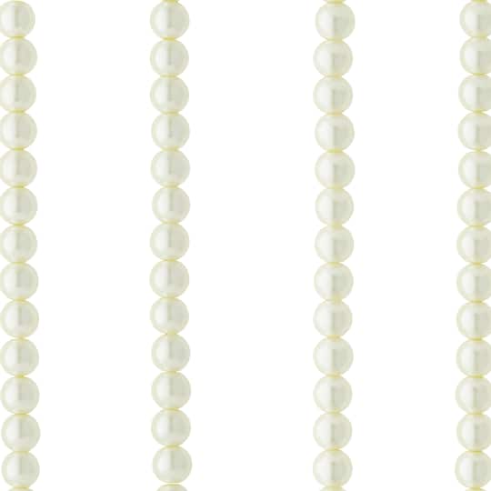 12 Packs: 120 ct. (1,440 total) Ivory Pearl Glass Beads, 8mm by Bead Landing&#x2122;